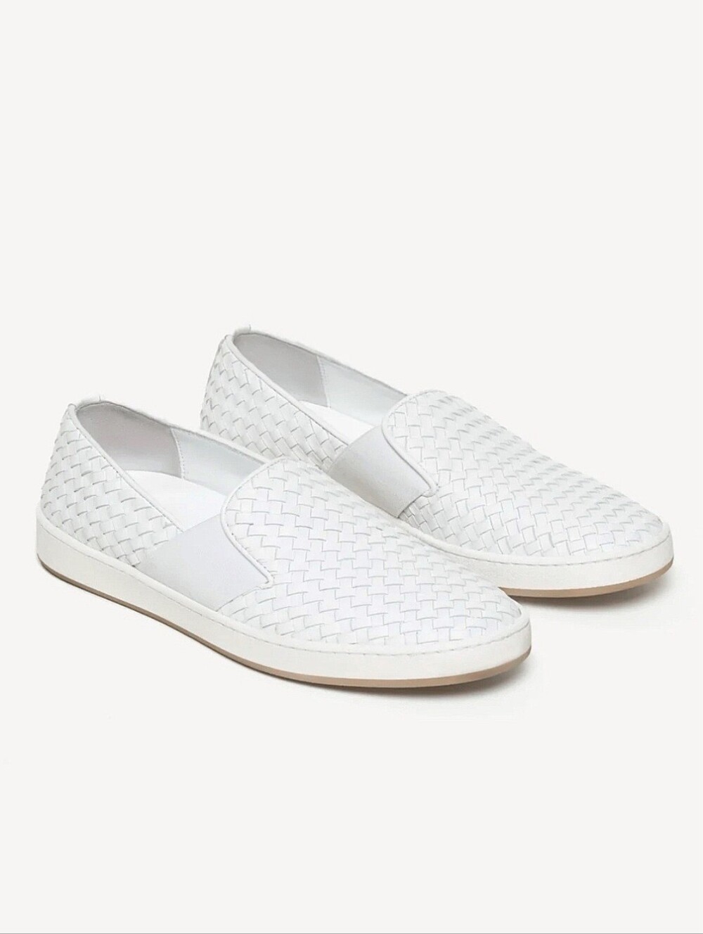 New! M. GEMI Cerchio Due Sneaker EU 41 White Nappa Woven Leather Flats